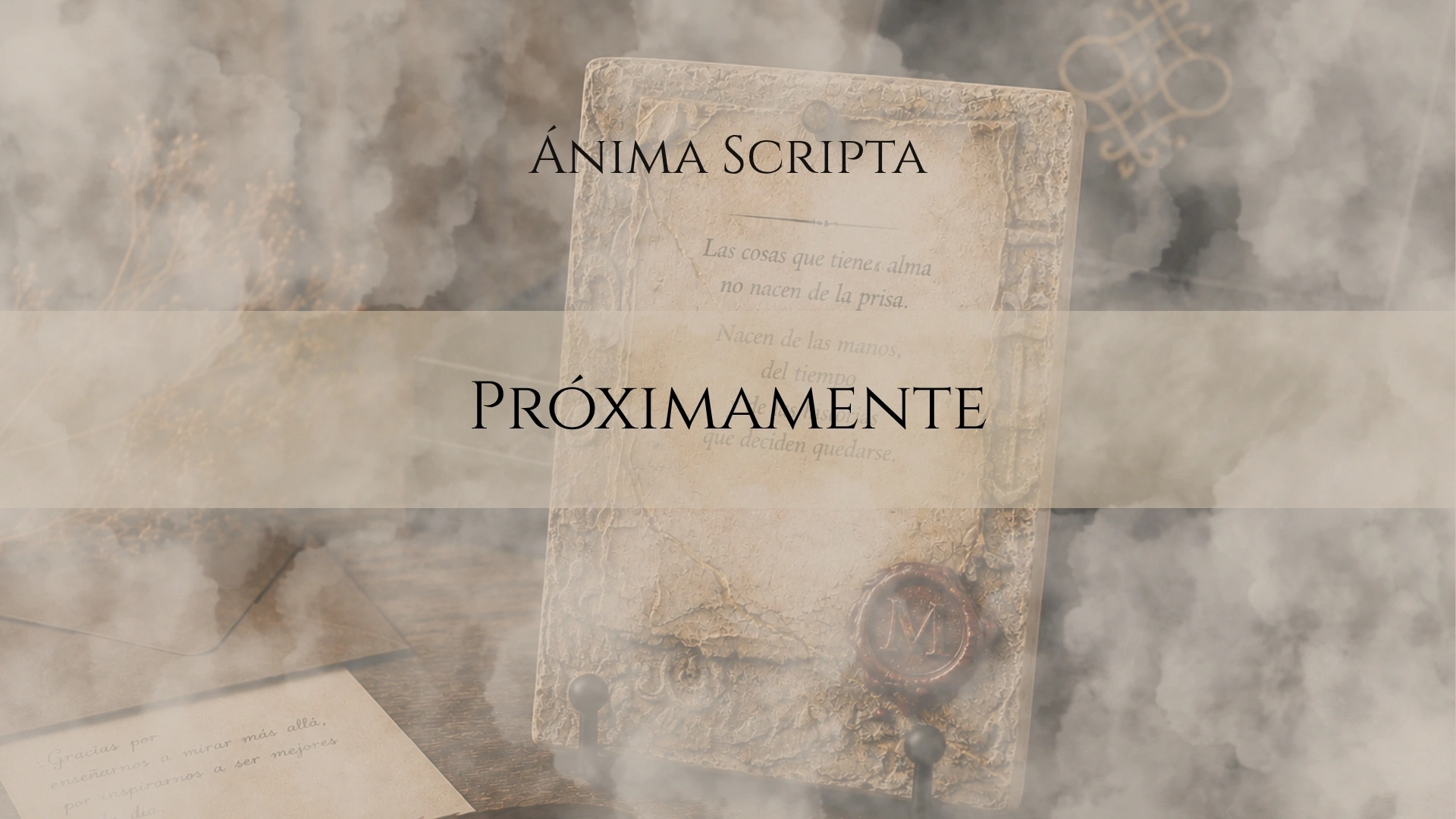 Ánima Scripta, pieza personalizada artesanal creada a mano para transformar palabras, recuerdos y mensajes en una obra con significado. Próximamente en Marian Custom Art.